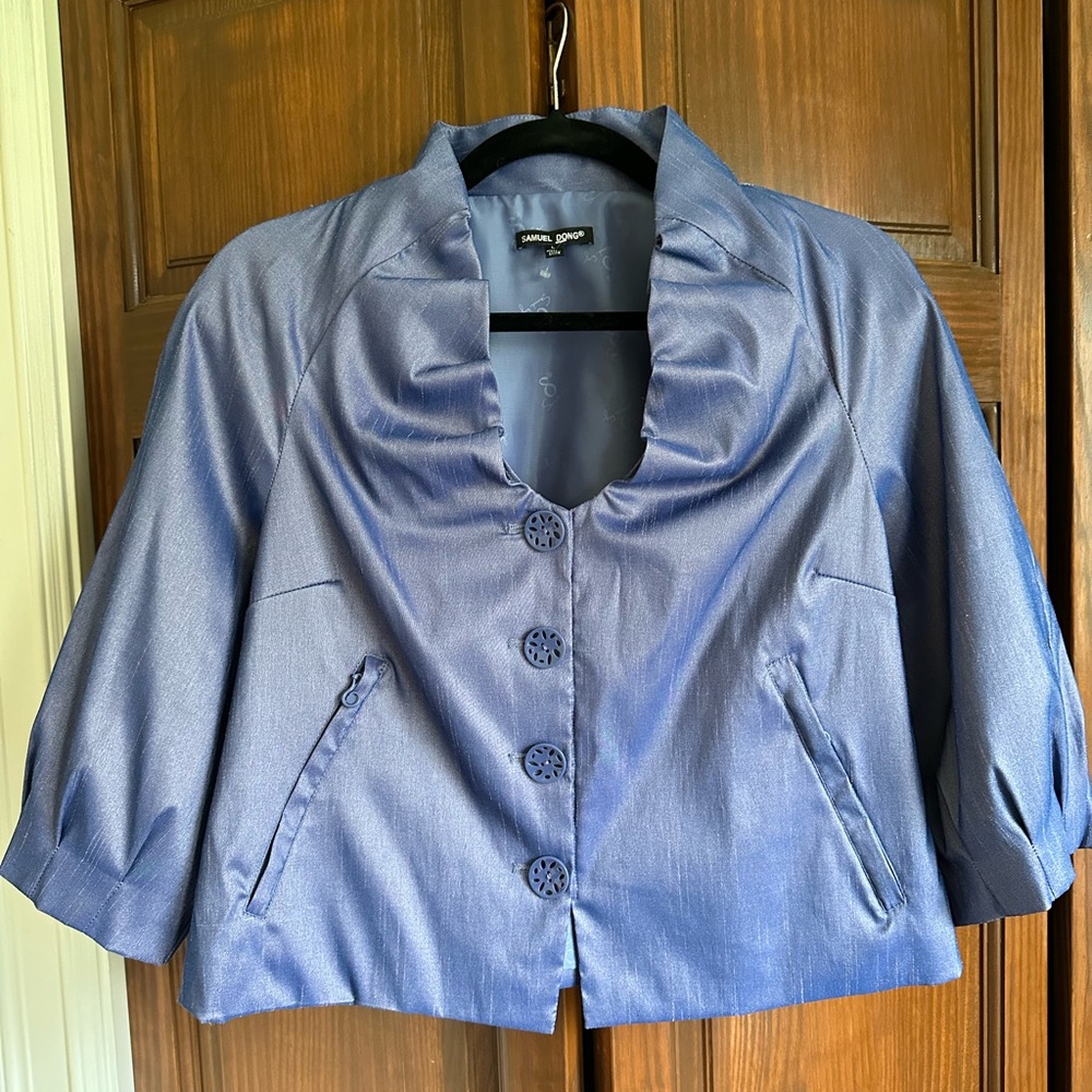 Blue button up blouse